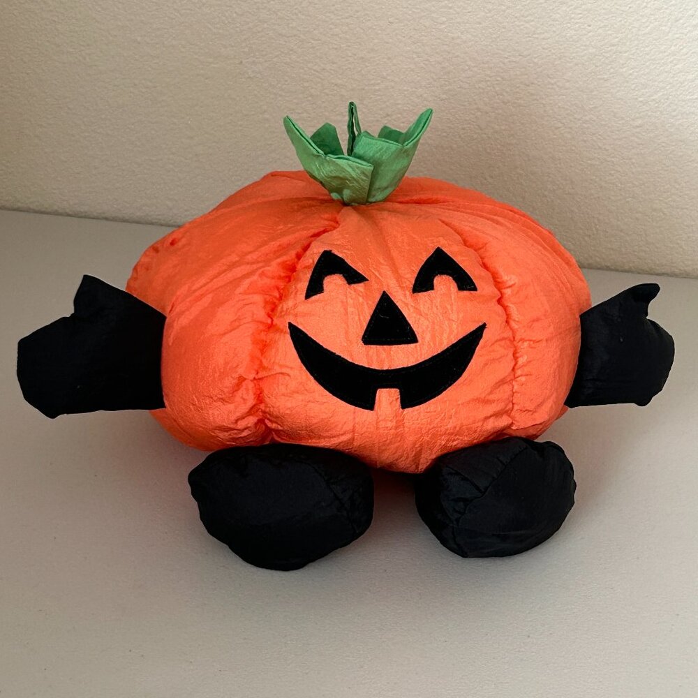 Gibson Greetings Pumpkin Plush Nylon Jack o Lantern Halloween Parachute 1993